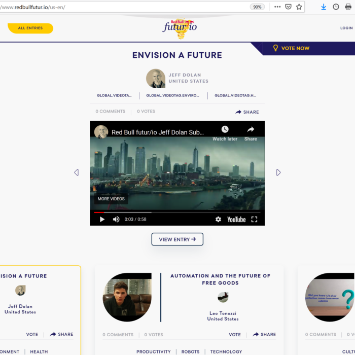 Red Bull Futur/io website screenshot of Jeff Dolan's contest entry film